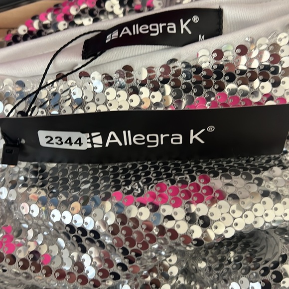 Allegra K Women's Sequin Midi Skirt Sparkly Glitter Cocktail Party Flare Skirts - Picture 4 of 6